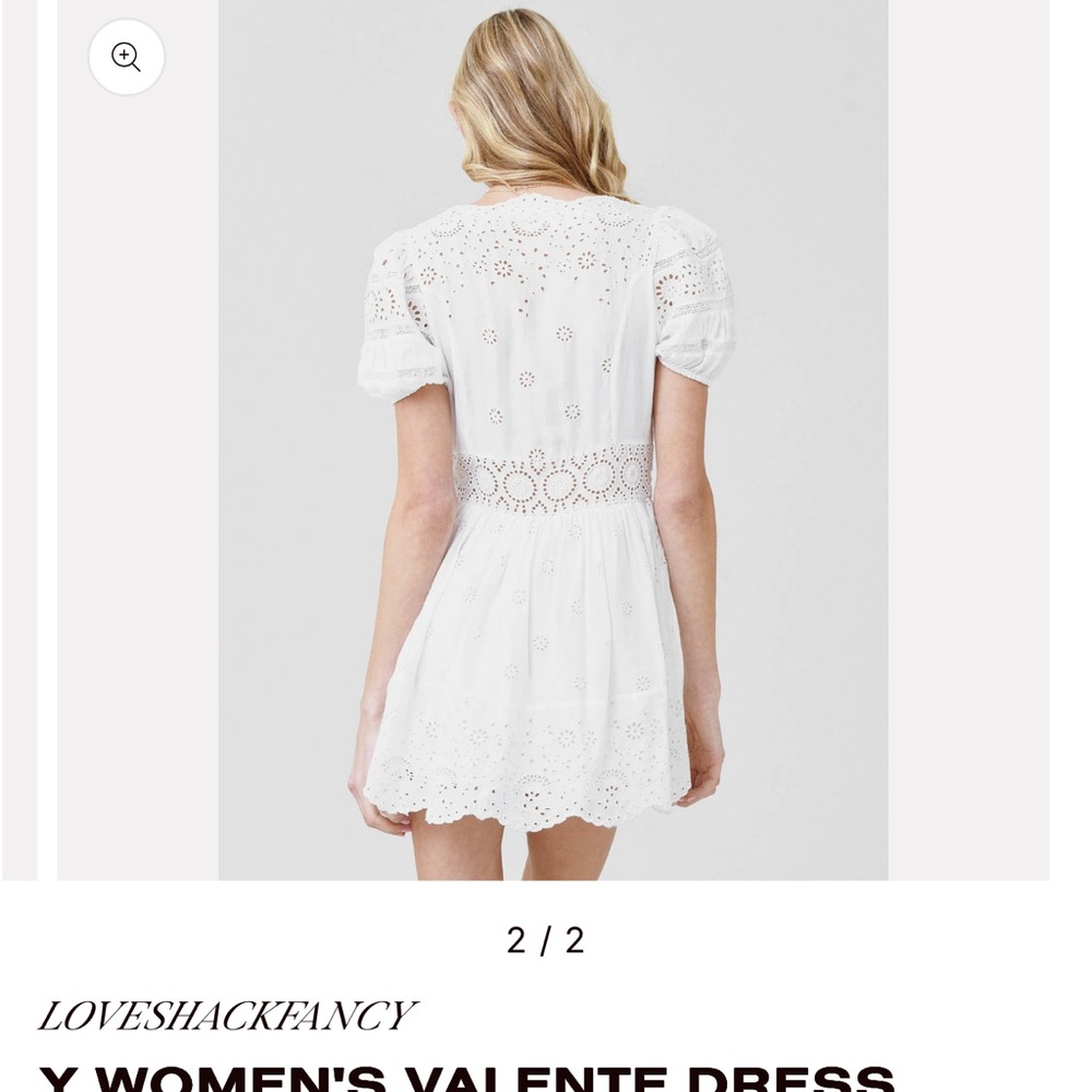 LoveShackFancy White Eyelet Mini Dress - Picture 3 of 7